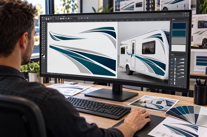 Designing the artwork on screen