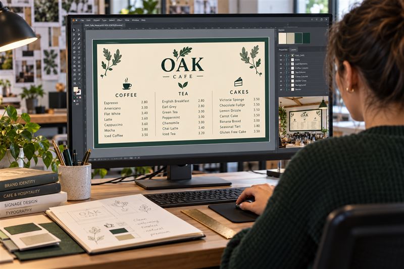 Designing the artwork on screen