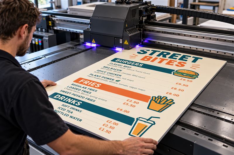 Food van menu: in production