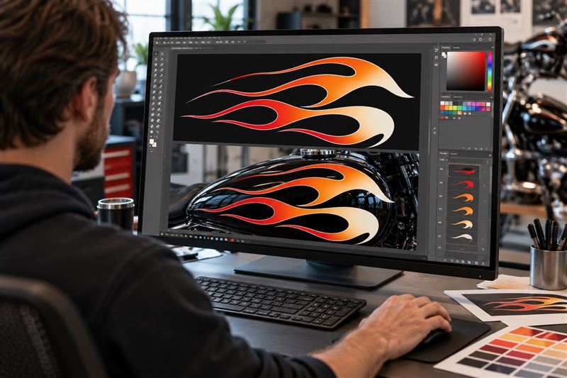 Designing the artwork on screen