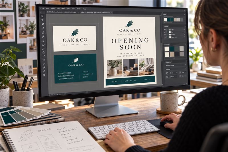 Business print: designed on screen