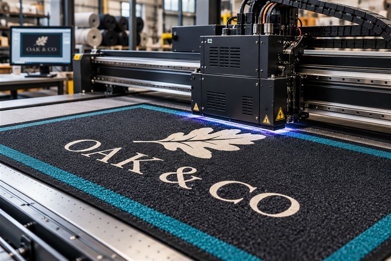 Logo floor mat: in production
