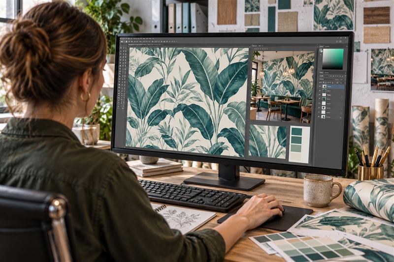 Designing the artwork on screen