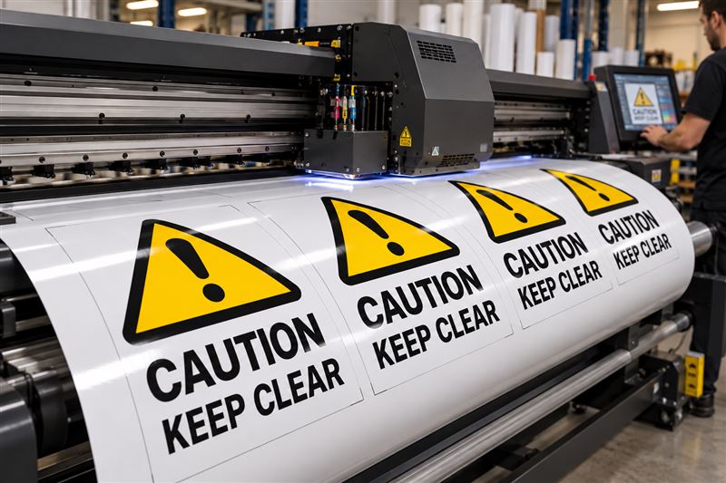 Safety sign: in production